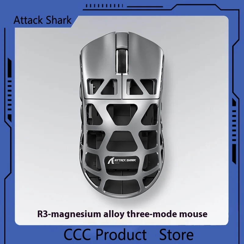 Attack Shark R3 Magnesium Alloy Mouse Lightweight Paw3395 Tri Mode Bluetooth Wireless Gaming 8k Esports Mouse Office Gaming Gift