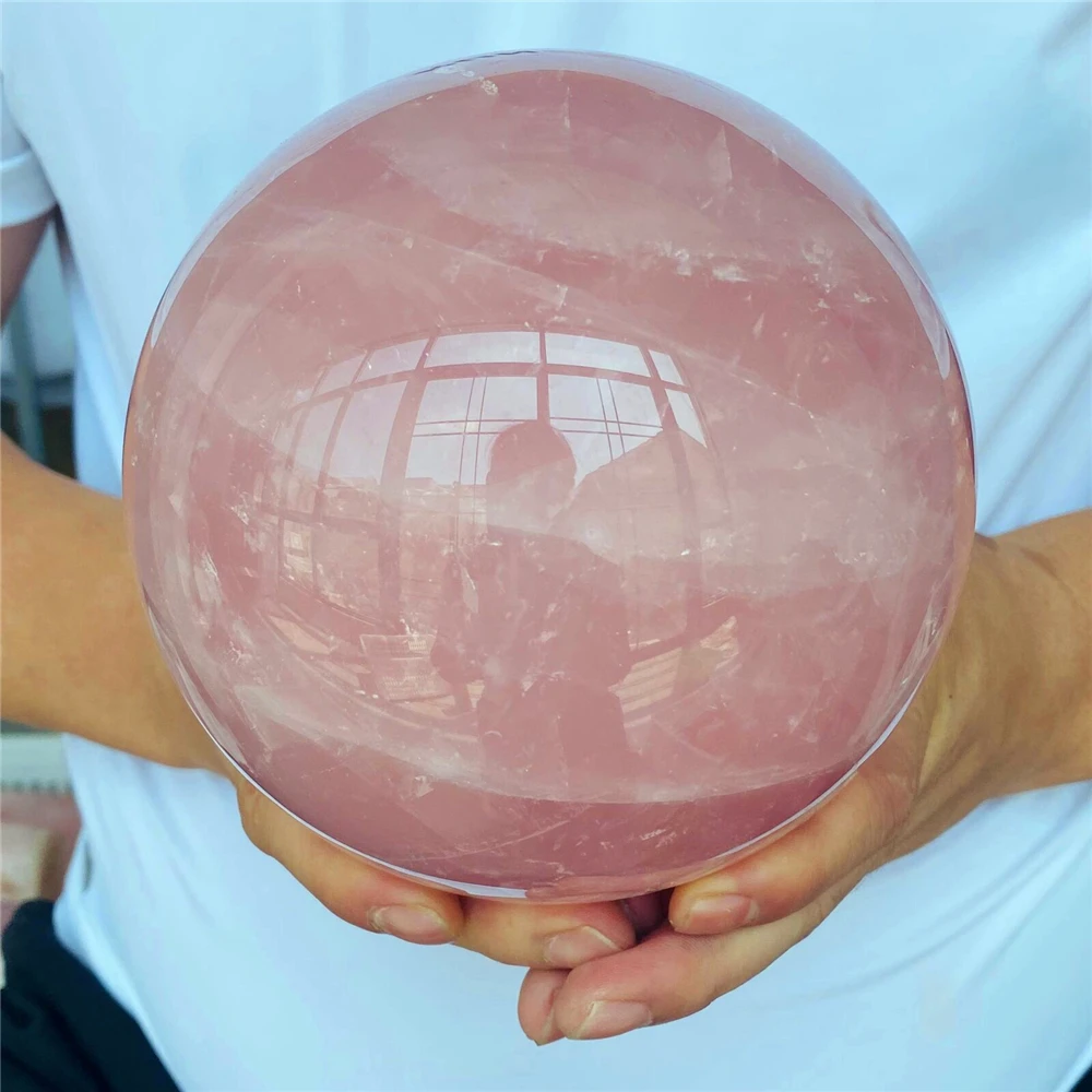 Massive! Natural Rose Quartz Quartz Energy Sphere Reiki Healing