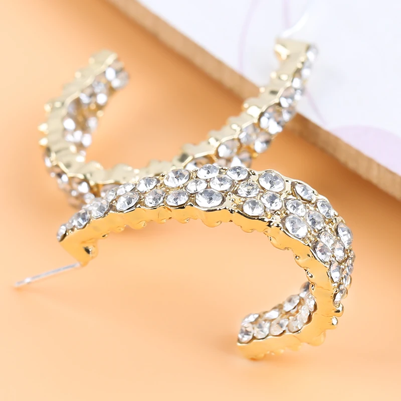 Big Circle Round Colored Zircon Hoop Drop Earrings for Women Fashion Hiphop Punk Charm Earrings Wedding Pendant Jewelry