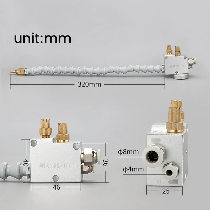 Mist Coolant Lubrication System CNCLathe Milling Drill Engraving MachineTool for 8Mm Pipe Cooling Without Magnet-FS