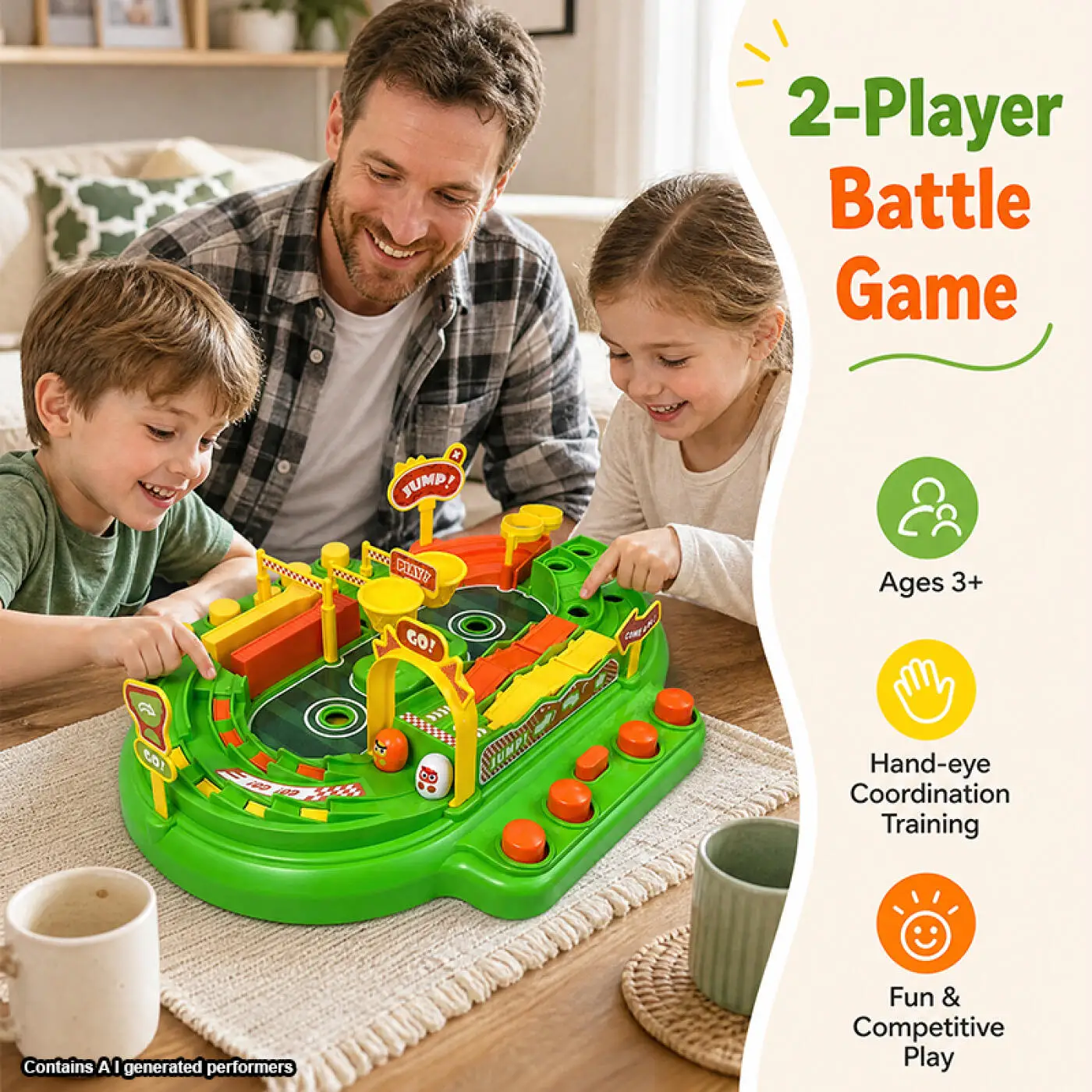 Children's Tabletop Competitive Sports Field Toy 2 Players Obstacle Challenge Game Parent-Child Interactive Toys for Boys Girls