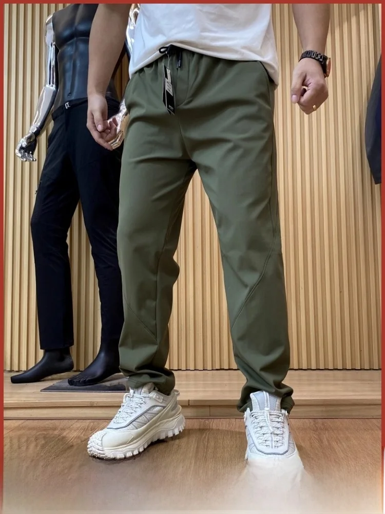 

Men's Fce Lined 3D Tailored Warm Casual Pants Autumn Winter Heavyweight Single Direction Moisture ng Trendy Straight Leg