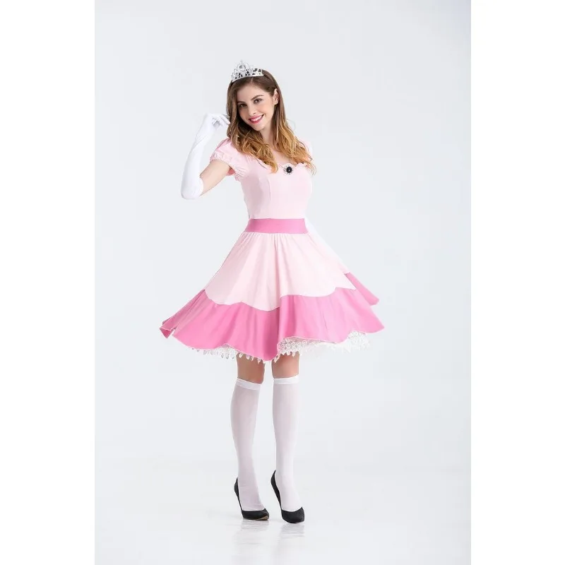 Disney Ladies Pink Princess Dress Costume da gioco di ruolo da favola 2024 costumi Cosplay di Halloween costumi da spettacolo teatrale