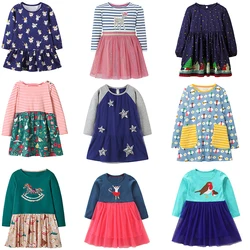 Little maven Baby Girls Dresses Animal Bees Birds Children Cotton Dress Autumn Spring 2025 New Unicorn Kids Elegant Dress