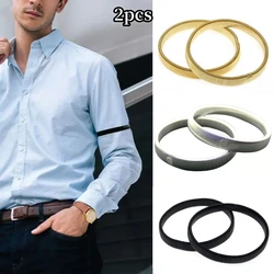 2Pc Unisex Elastische Shirt Mouw Houder Verstelbare Arm Manchetten Banden Rekbare Elastische Metalen Mouw Kousenbanden Kleding Accessoires