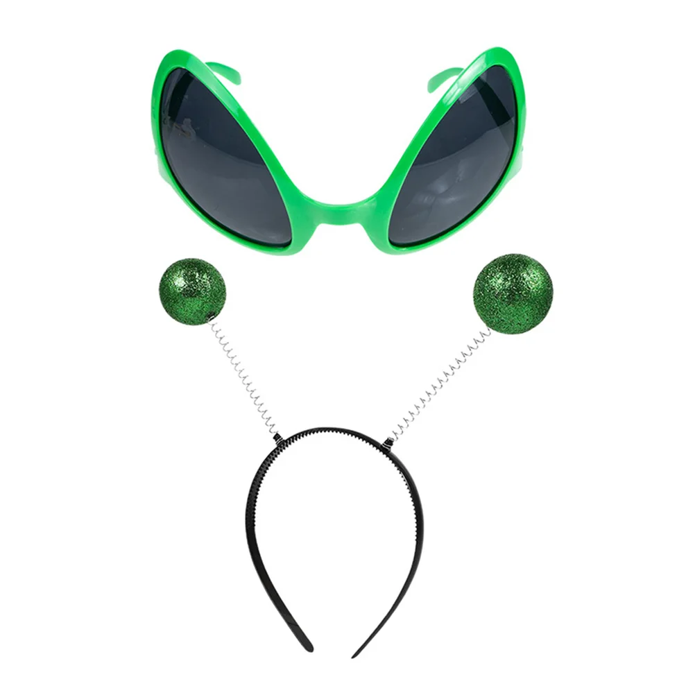Ensemble de lunettes bandeau antenne Alien, 2 pièces, accessoires de Costume d'halloween, accessoires de fête, couvre-chef Cosplay, déguisement sur le thème de l'espace