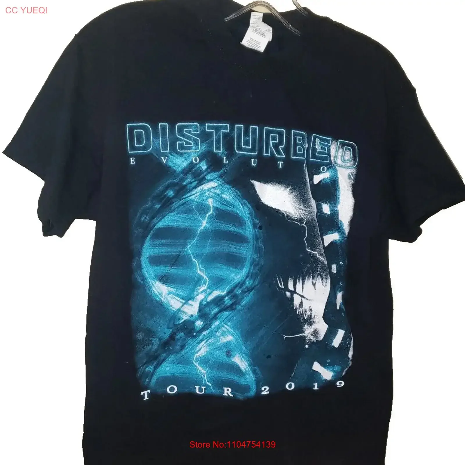 Disturbed Evolution Tour 2019 Concert T Shirt Size M vintage Washed Stretched Top For Everyday Wear Comfortable Breathable