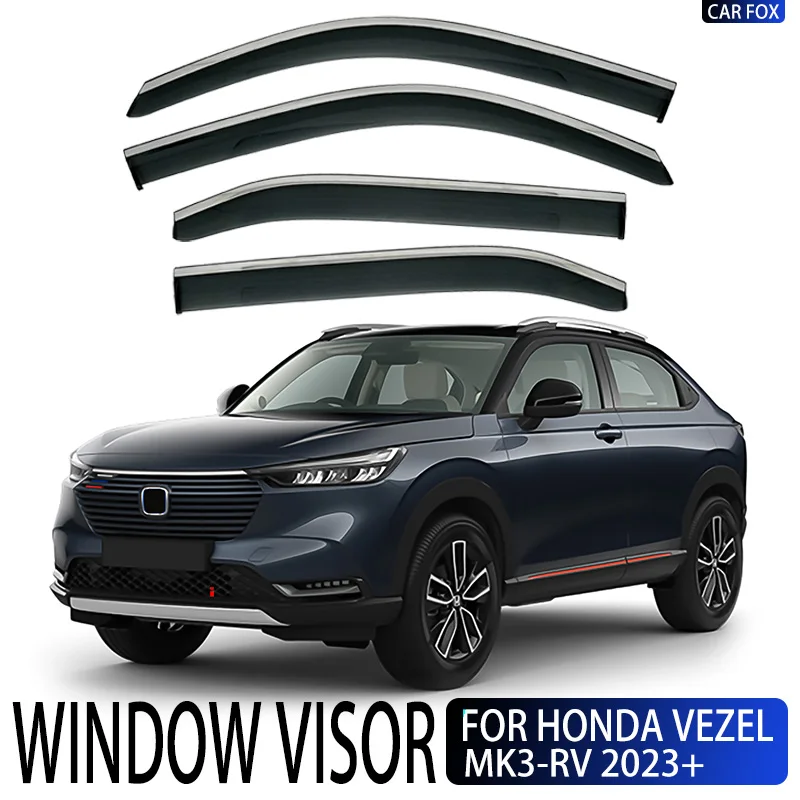 

For Ho-nda XRV/XNV/VEZEL/M-NV/VE-1 RU RV 2014-2020 2023 Plastic Window Visor Vent Shades Sun Rain Deflector Guard 4PCS/SET