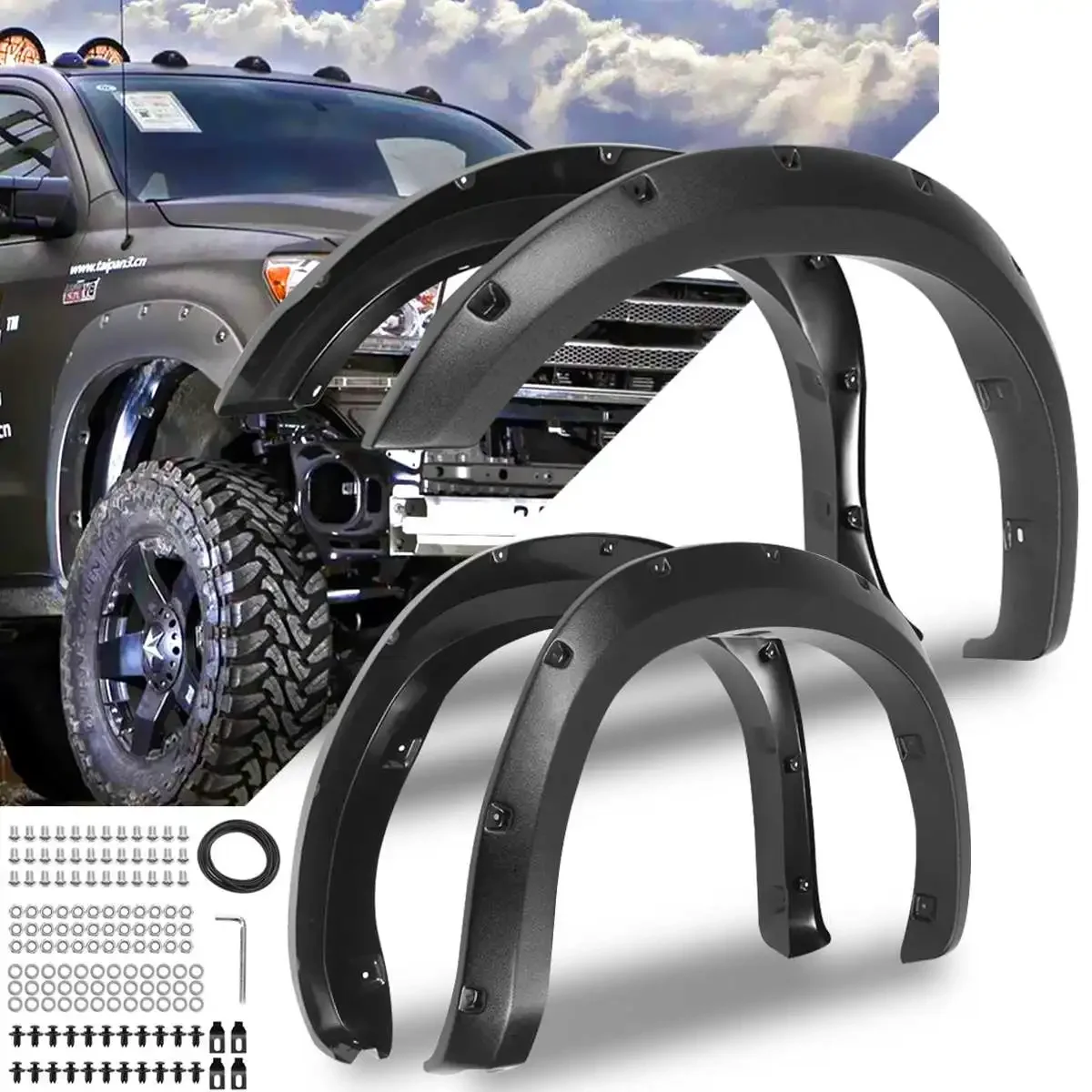 

4PCS For Fender Flare Car Accessories Black Color Mudguards For Toyota Tundra 2007-2013