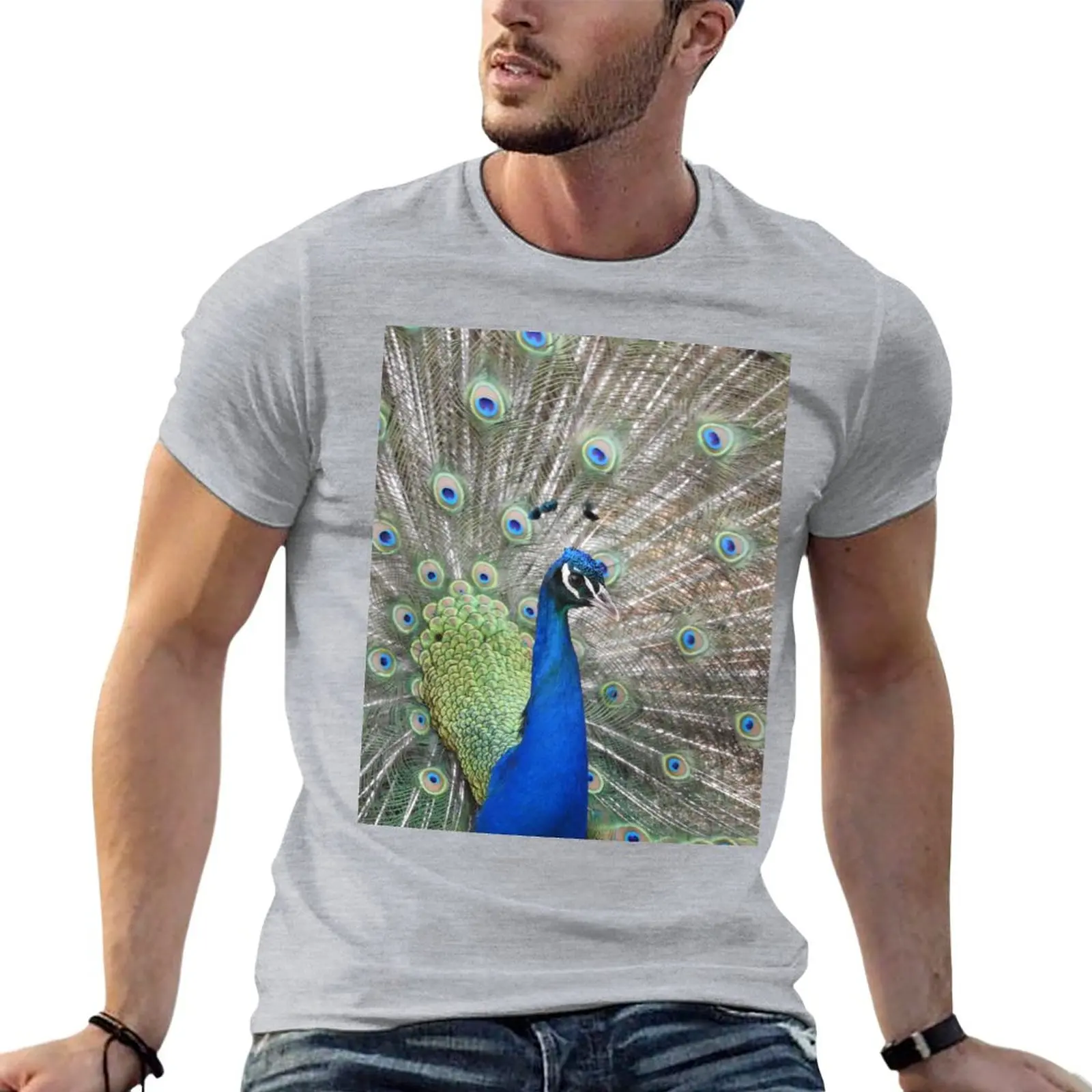 

Peacock T-Shirt boys animal print shirt tees plus size tops Short sleeve tee men