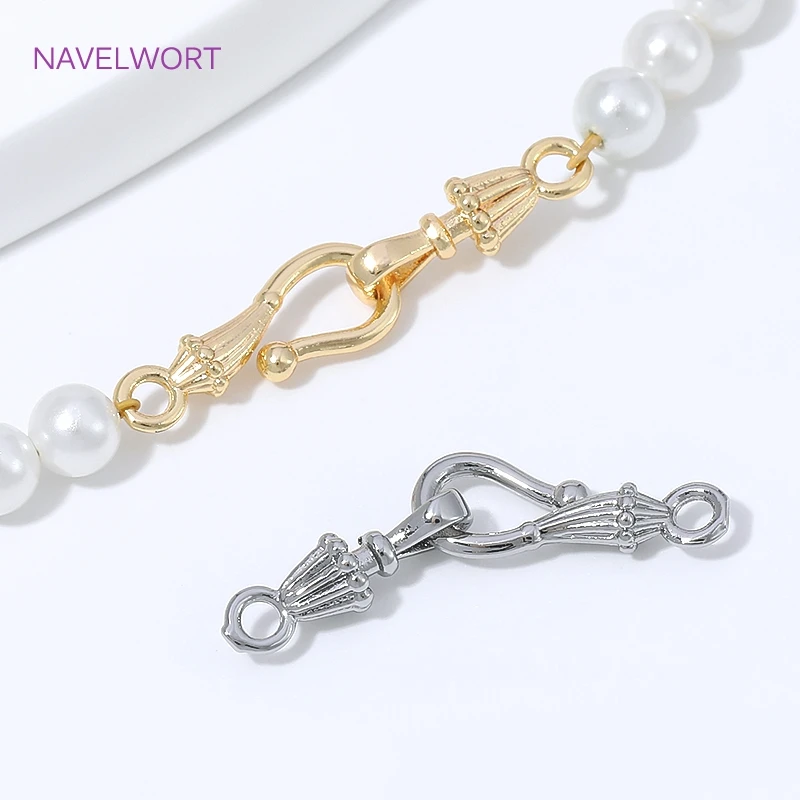 1/3/5Pcs 18K Gold Plated End Connector Clasps For Bracelet,Brass Hook Clasp Connector,Clasp For Jewelry Making,DIY Accessories