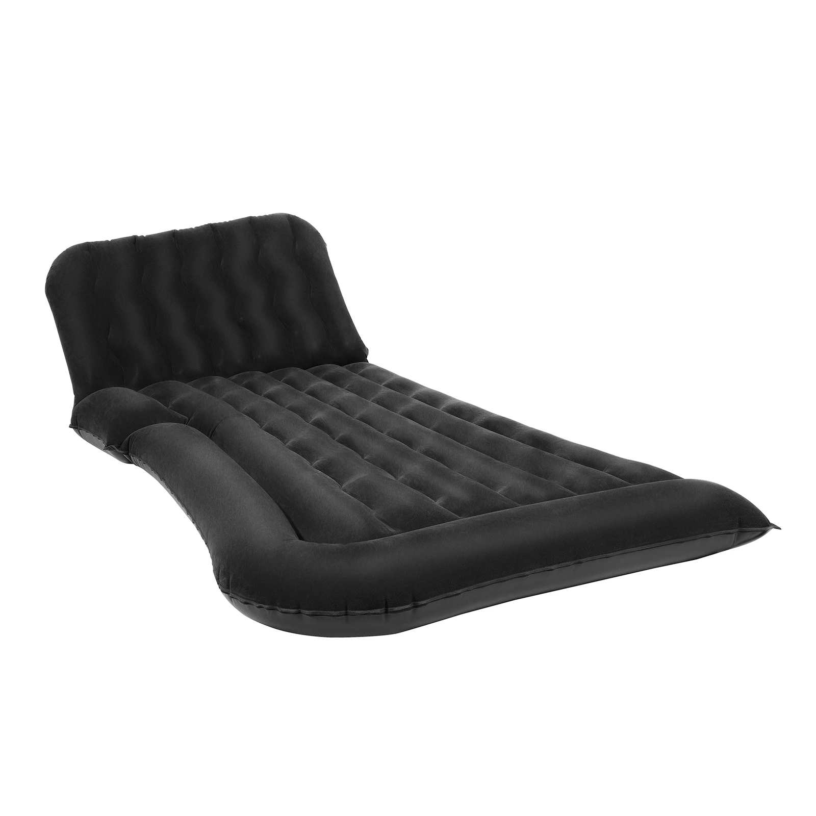 Black Universal PVC Inflatable Air Mattress 250kg/551.16lbs Load Capacity Foldable Sleeping Mattress for SUVs and MPVs