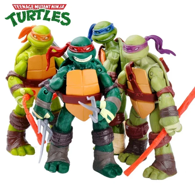

4pcs Teenage Mutant Ninja Turtles TMNT Raphael Leonardo Action Figure PVC Model Doll Collection Kawaii Movable Figurine Toys