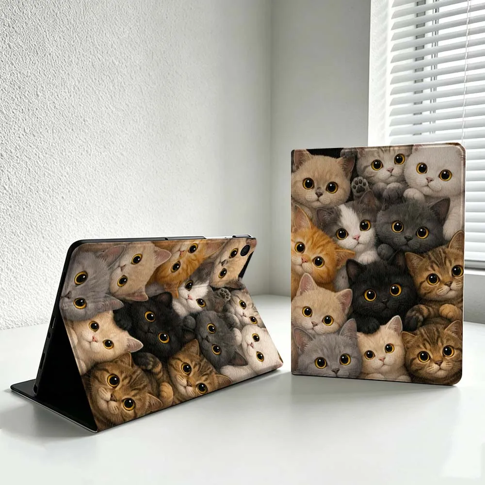 Fun Cat Head Pattern For Samsung Galaxy Tab S11 S10 S9 S8 S7 S6 A11 A9 A8 Lite FE Plus Soft Inch Tablet Case Cover