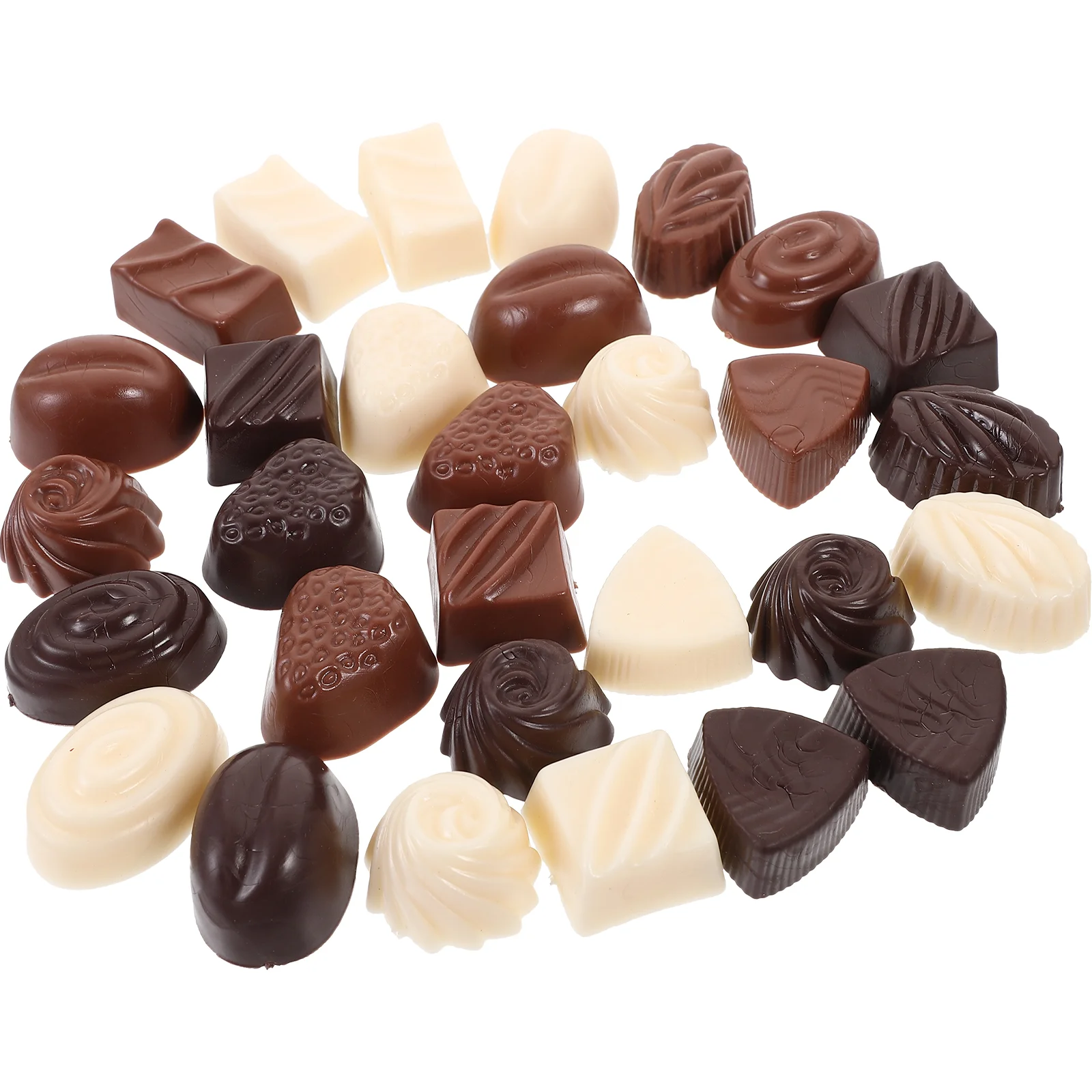 30pcs Artificial Chocolates Display Props Realistic Chocolates Random Style Fake Chocolates Bulk chocolate decor