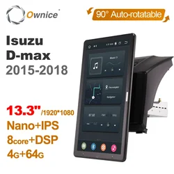 IPS PX6 13.3 Inch 1920*1080 Android 10.0 for Isuzu D-max 2015-2018 Car Radio Auto Multimedia Video Audio GPS Auto Rotatable