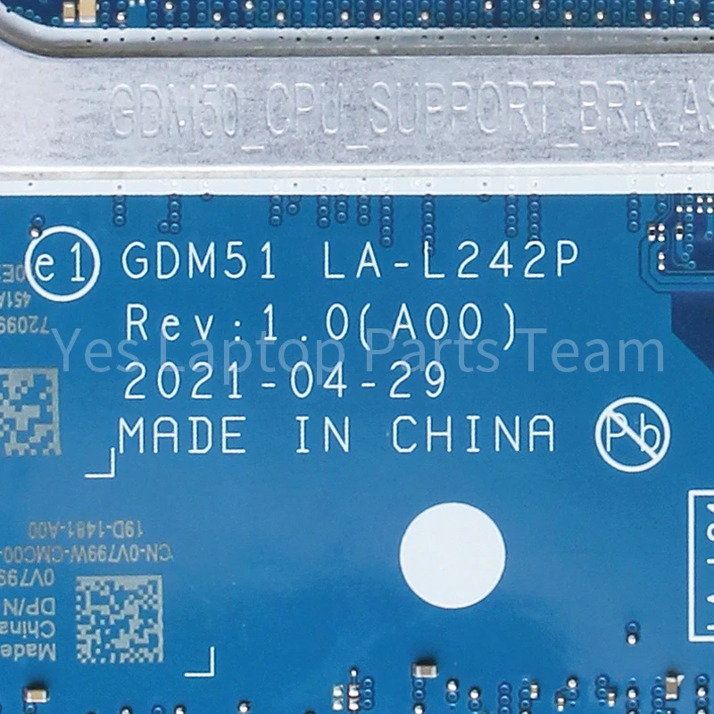 Imagem -05 - Placa-mãe do Portátil para Dell La-l242p para Dell Vostro 3510 Gpu 2g 0v799w 0tn0c6 04h6fv I51135g7 I7-1165g7