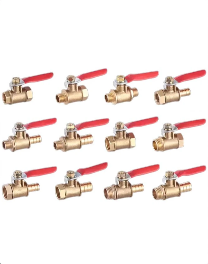 1/4 Small Full Specification Pagoda Switch Small in Stock Double Headed Plug Air Compressor Copper Ball Valve 6-12mm
