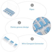75Pcs Home Electrical Connector Kit Premium Lever Wire Connectors Transparent Cover for Inspection Splicing and
