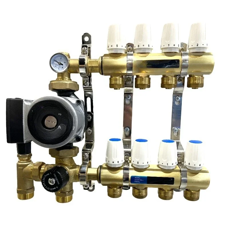 Air Conditioning Under Floor Heating Manifold Brass Manifold Pex Water Distribution Manifold with Actuator