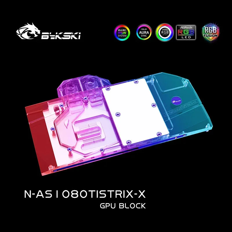 Imagem -06 - Bykski N-as1080ti Strix-x Bloco de Água Gpu Cobertura Completa para Asus Rog Strix Gtx1080ti 1080 1070 Placa Gráfica Vga Watercooler