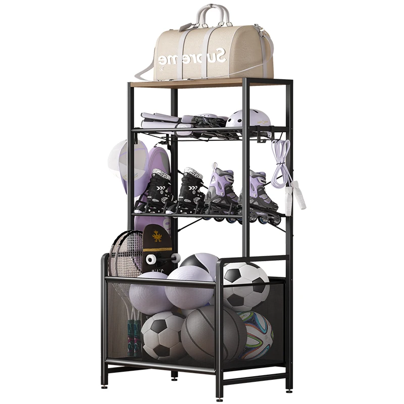 

Carbon Steel & PB Board Children's Sports Equipment Rack,Roller Skate Rack,Ball Stand Storage for Living Room Utility Room