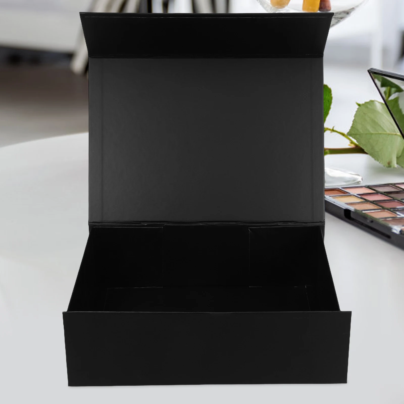 

4 pcs Magnetic Folding Gift Box Black Thickened Cardboard Collapsible Present Storage For Wedding Birthday Jewelry Keepsake Case