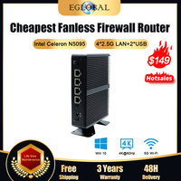 Eglobal Fanless Pfsense Mini PC Linux N5095 Quad Core Nano Itx 4*Intel WGI211AT Gigabit RJ45 Lan Firewall Router Security Server