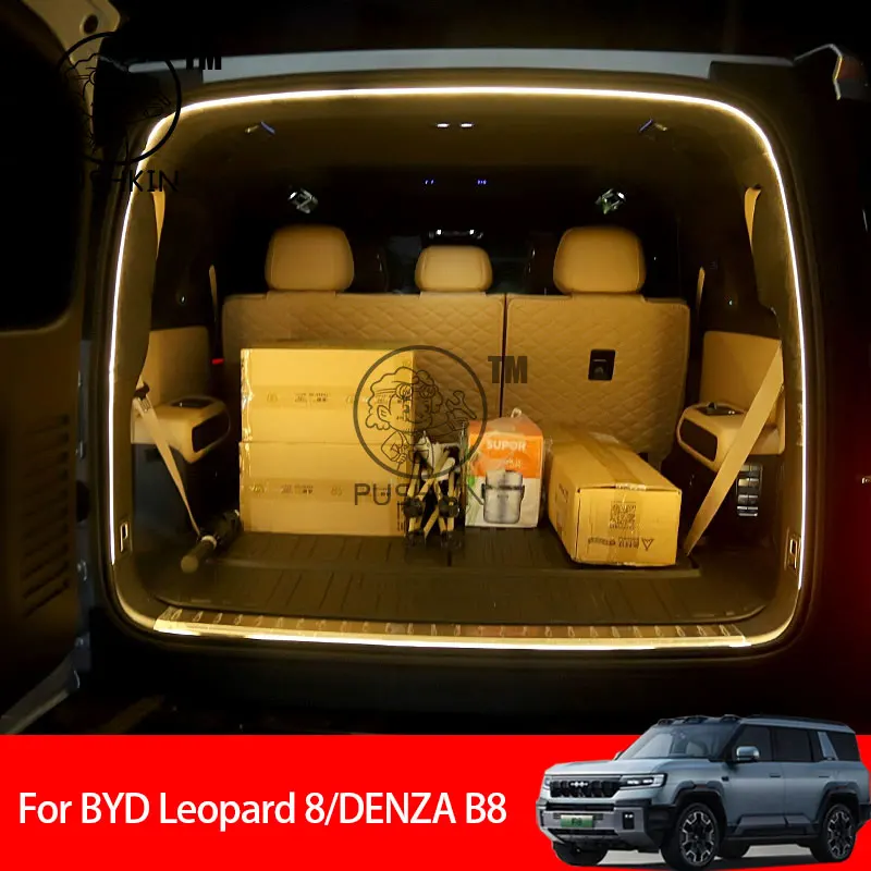 

For BYD Leopard 8 DENZA B8 Car Rear Trunk LED Light Bar Strip Trunk Interior Brightening Decorative Lamp Strip Automatic Light