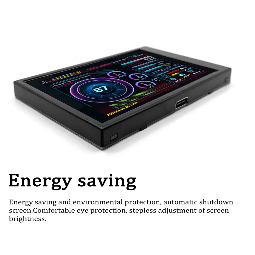 3.5 Inch IPS Display Screen Secondary Monitor Horizontal Vertical Screen Switching 360° Rotation  for Computers ITX PC Chassis