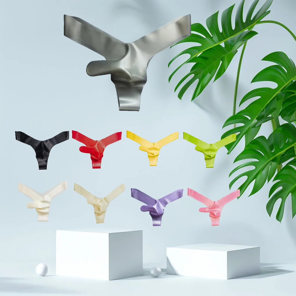 

Sexy Mens Latex Foam G-strings Underwear Rubber Elephant Nose Thongs Briefs Transparent Man Exotic Panties