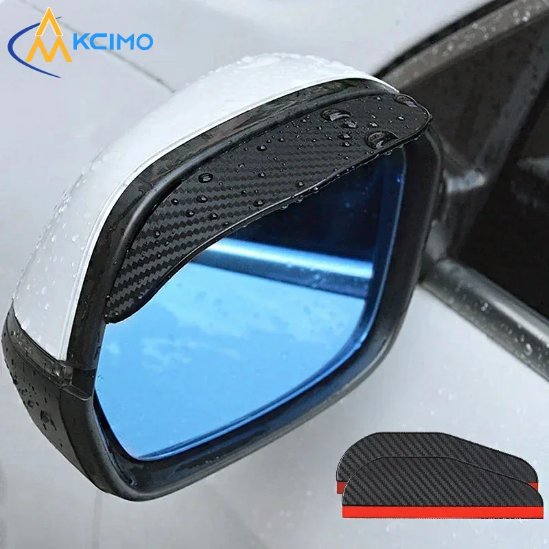 2Pcs Universal Carbon Fiber Car Rearview Mirror Rain Eyebrow Rain Shield Rearview Snow Sun Visor Rain Cover Car Accessories