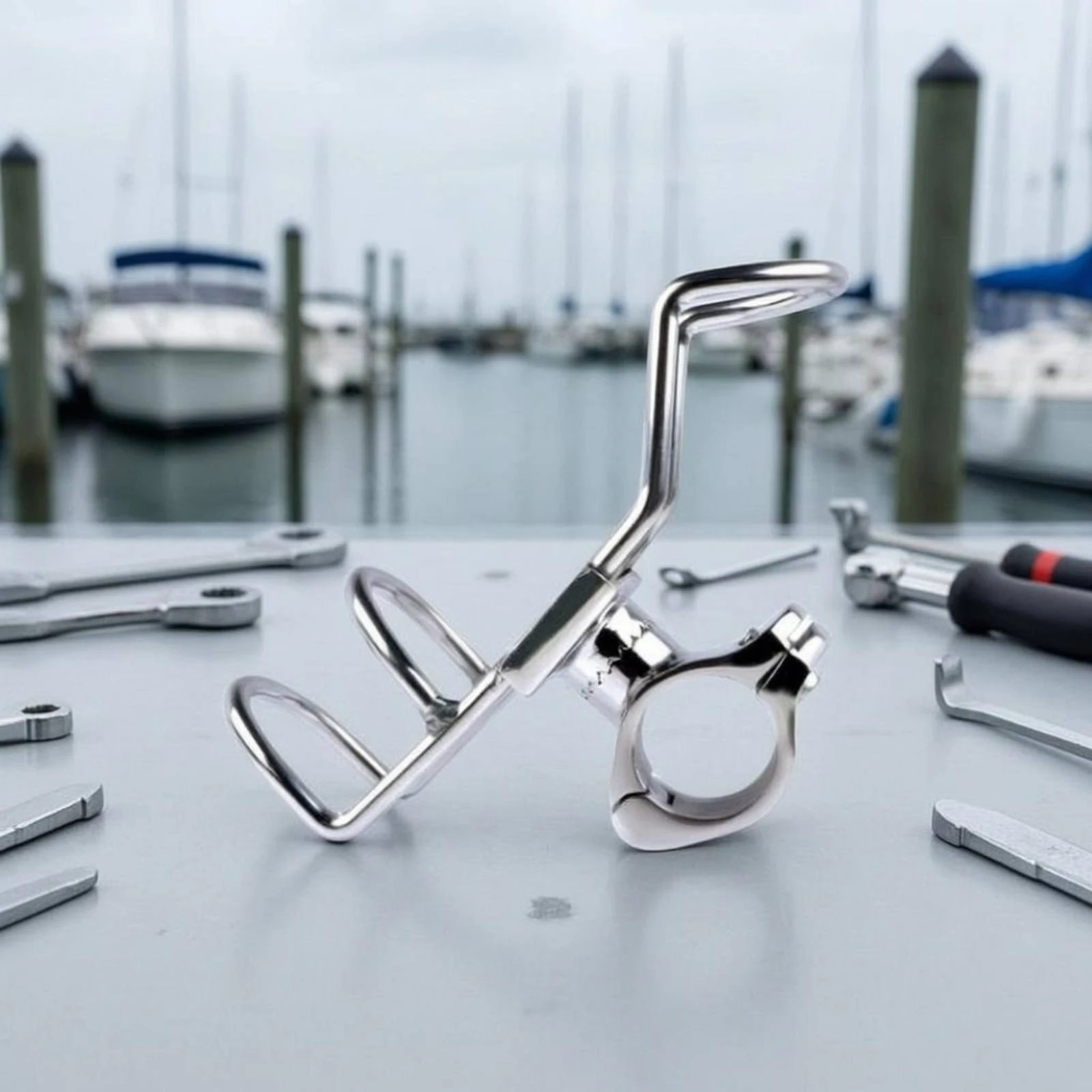 Rail Mount Rod Holder Looped Arms Rail Rod Holder