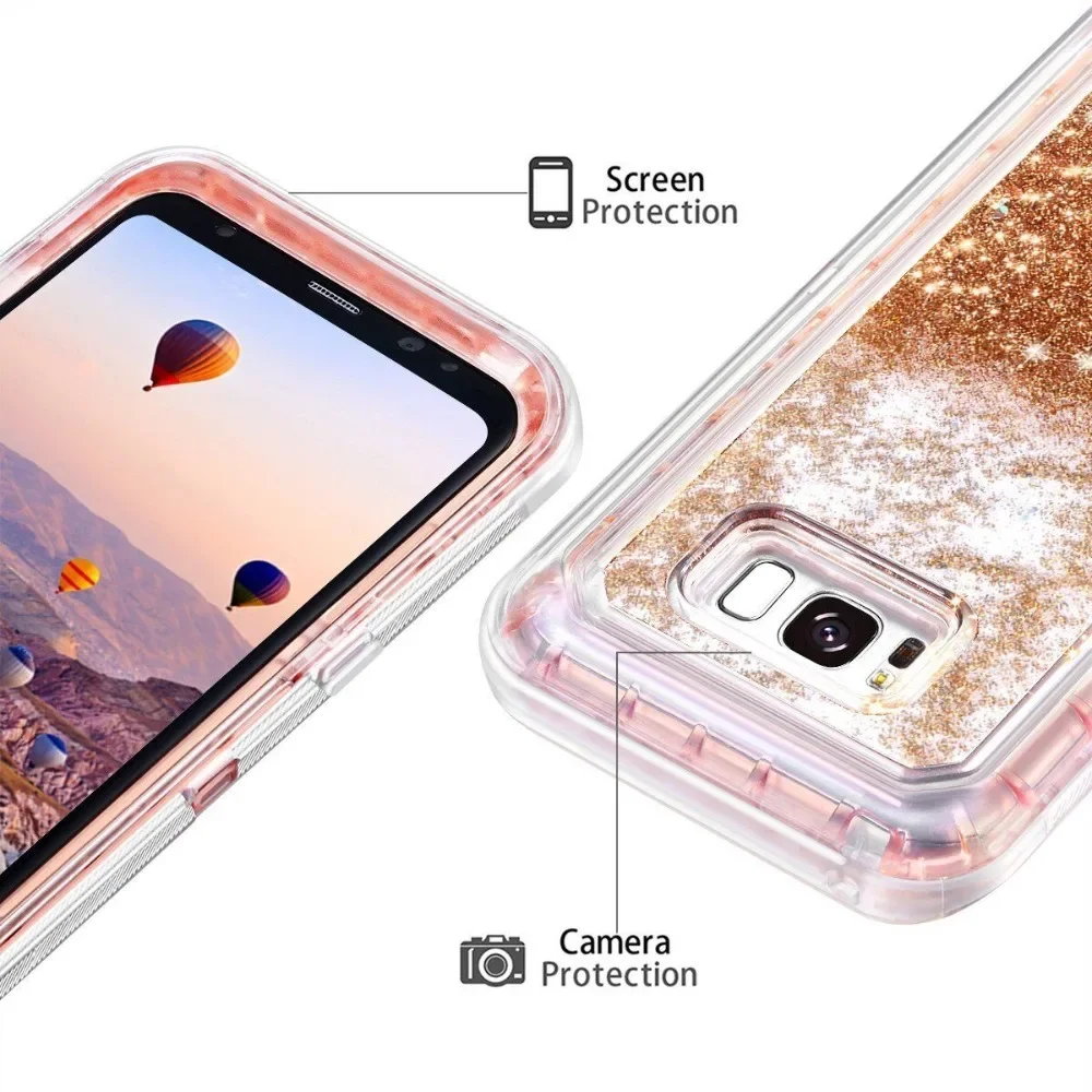 For Samsung Galaxy S10 S20 S21 S22 S23 Ultra Note 20 10 Liquid Shockproof Hard Glitter Case Cover