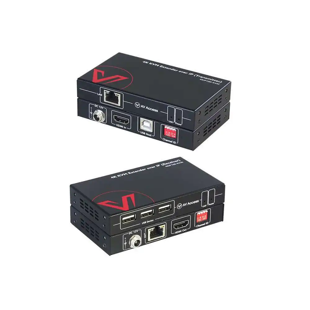 AV Access 4K HDMI USB KVM Extender TCP/IP Over Single Cat5e/6/6a/7 up to 120M(390ft), 1080P@120Hz, Plug & Play, Keyboard & Mouse