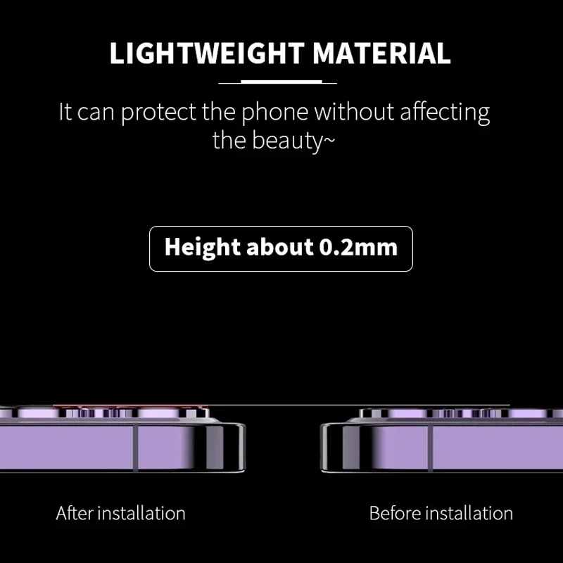 Camera Lens Protector for IPhone 11 12 13 14 Pro Max Metal Ring Protector Lens Glass for IPhone 12 13 Mini 14Plus 14Pro Max