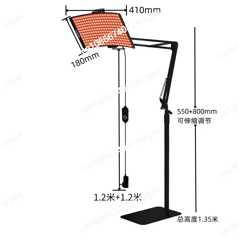 LED infrared therapy lamp beauty and skin care integrated large row lamp body care whitening floor retractable beauty lamp