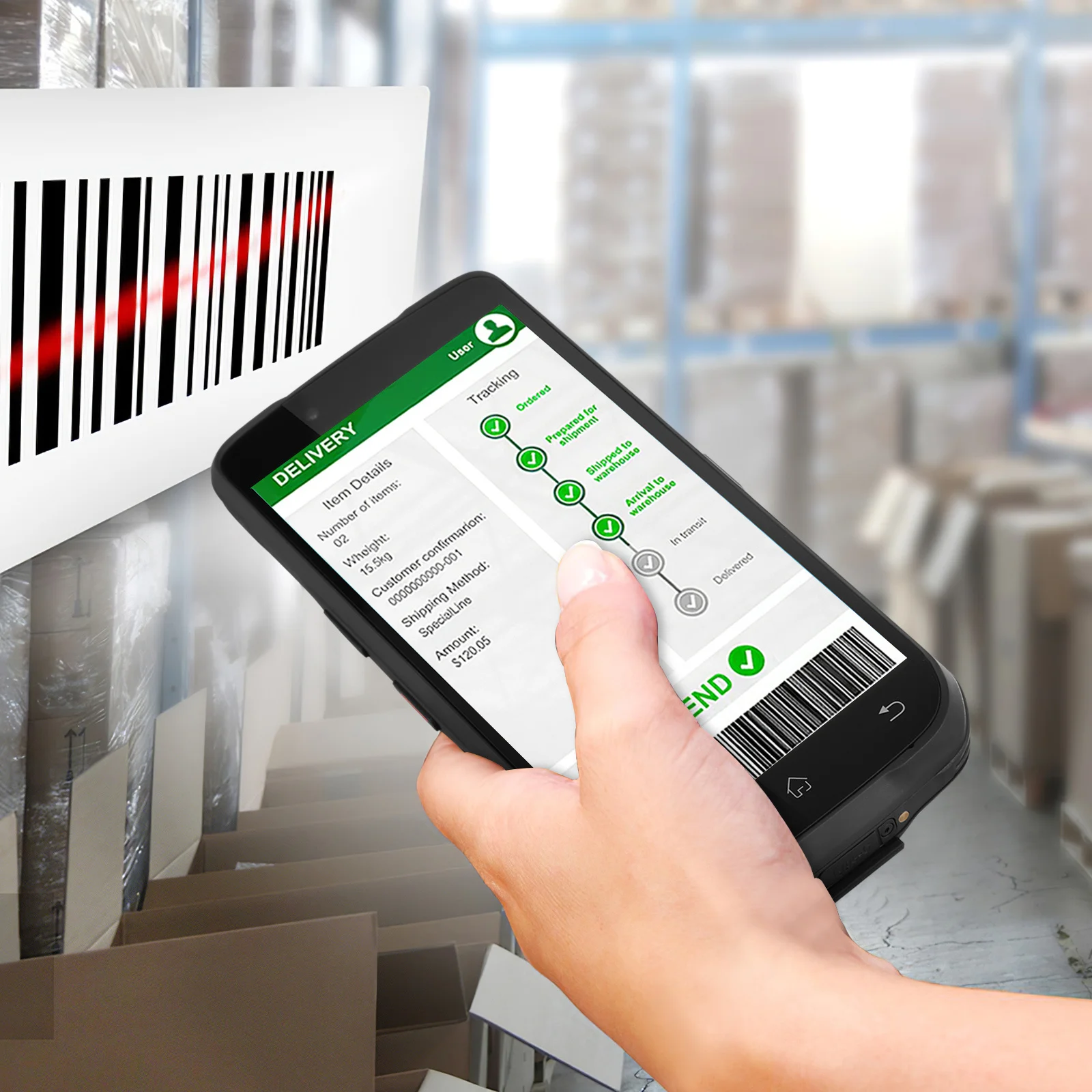 

Portable Handheld Scanner Rugged 4GB 64GB 6 Inch Full Screen Barcode Reader Warehouse Inventory Logistics Scanning Tool