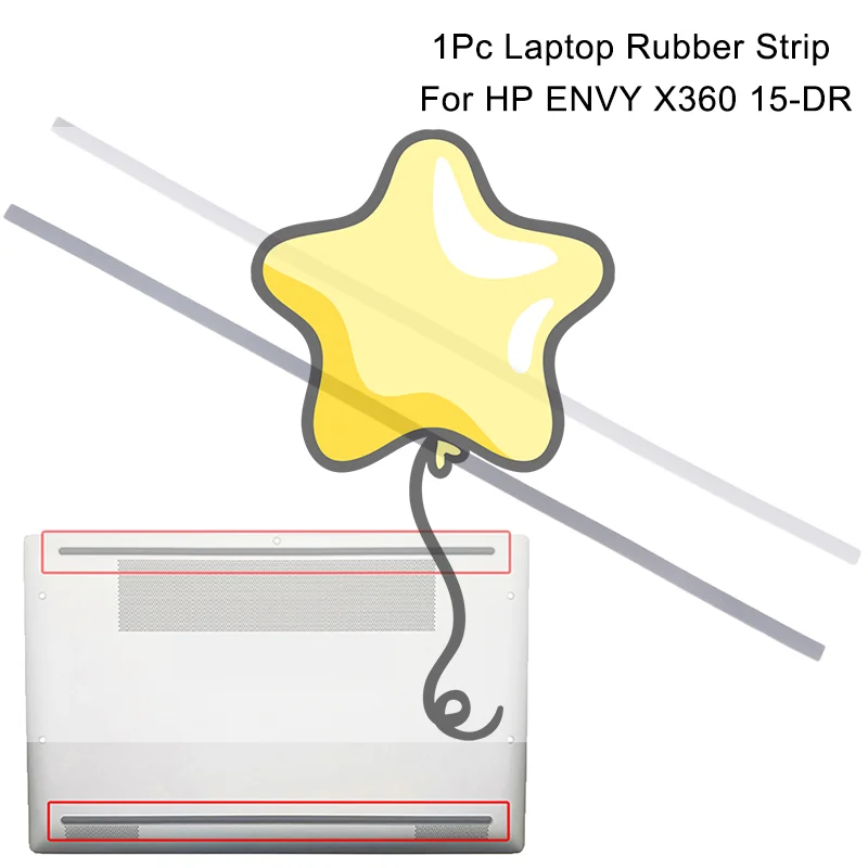 1Pc Rubber Strip Laptop Bottom Shell Cover Foot Pad For  ENVY X360 15-DR Non-Slip Bumper Feet Strip