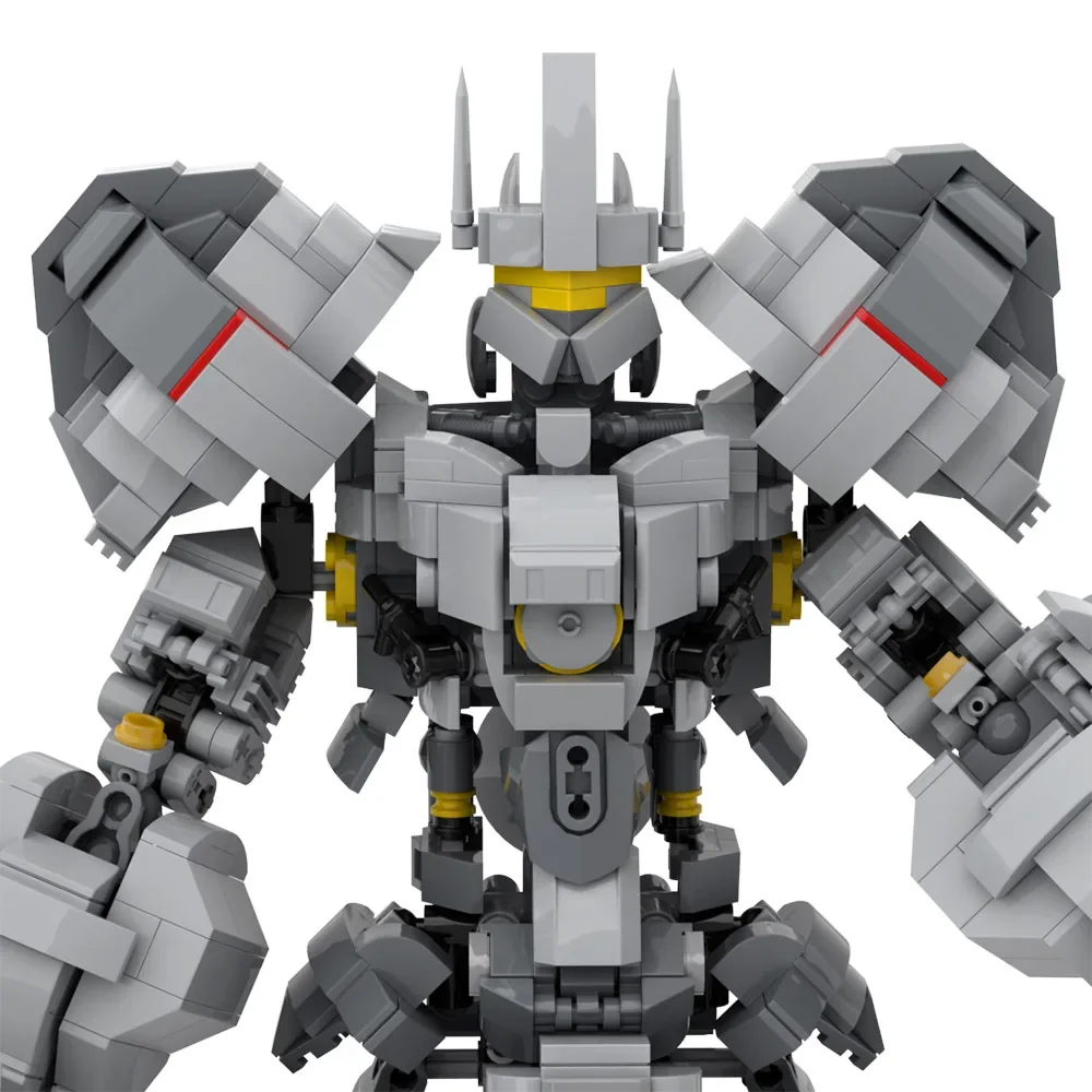 MOC Mecha Overwatched Reinhardt Tank Hero Hammer Winster Building Block Kit Bastion White Rabbit D.va Brick Model Toy Kid Gift