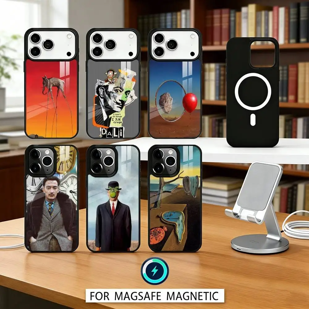 

S-Salvador D-Dali A-Artist Phone Case For iPhone17,16,15,14,13,12,Pro,Max,Magnetic For Magsafe Wireless Charging