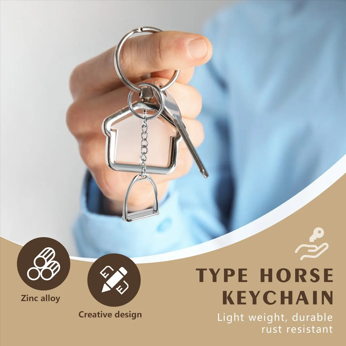 REST 1Pcs Simple Elegant Design Western Stirrup Keychain Key Ring Hanger Tool For Men Women Bag Decoration Equestrian Equine Hor