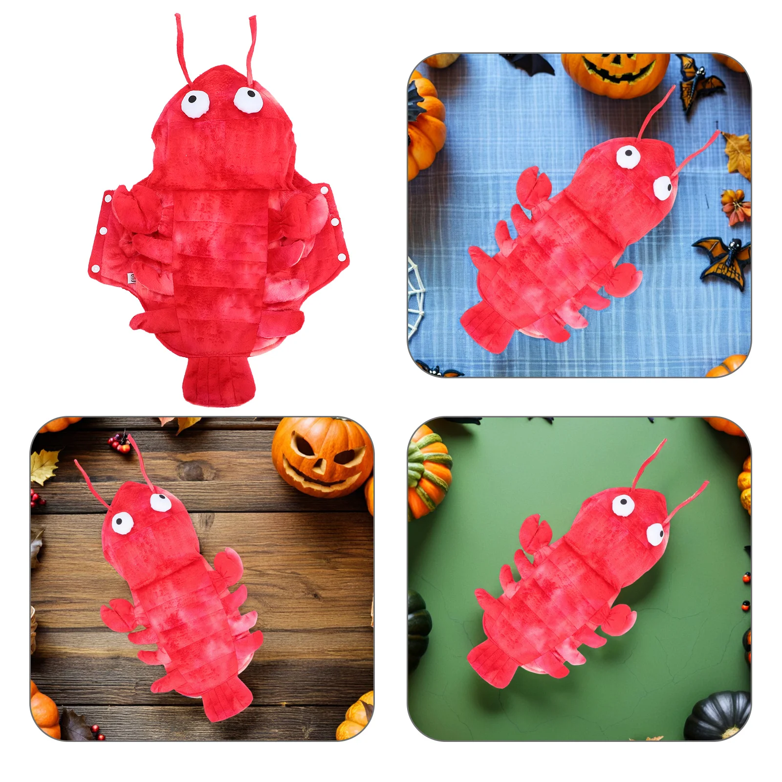 

Pet Red Lobster Halloween Dog Costume Clothes Creative Lobster Design Easy on Off Comfortable Small Dog Supplies
