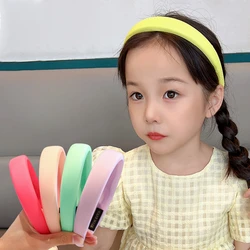 2023 nuovi bambini bella fascia per capelli bambini accessori per capelli dolci neonate carino spugna bordo largo caramelle cerchio per capelli solido fluorescente