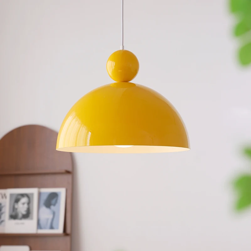 

Bauhaus Colour Dome pendant lamp Retro red orange Semicircle lamp Dining room Simple Modern Living Room Island Interior lamp