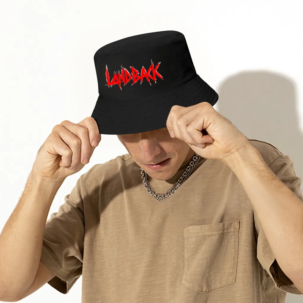 Landback unisex kapelusz typu Bucket haft damski dwustronny kapelusz hip-hopowy cztery sezony Panama wędkarstwo plażowe czapki przeciwsłoneczne