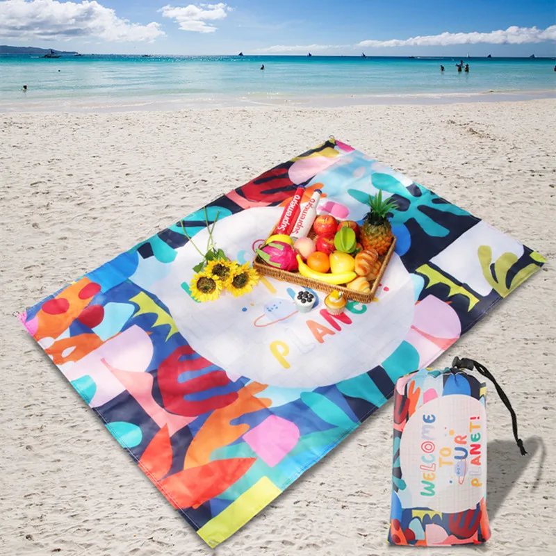 Picnic Blanket Beach Blanket Large Sandproof Waterproof Machine Washable Lightweight Beach Mat for Outdoor Camping Picnic Travel