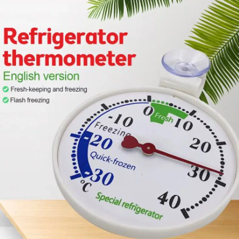 Termometr do lodówki i zamrażarki Wskaźnik temperatury w lodówce do użytku domowego Akcesoria kuchenne Narzędzia z przyssawką