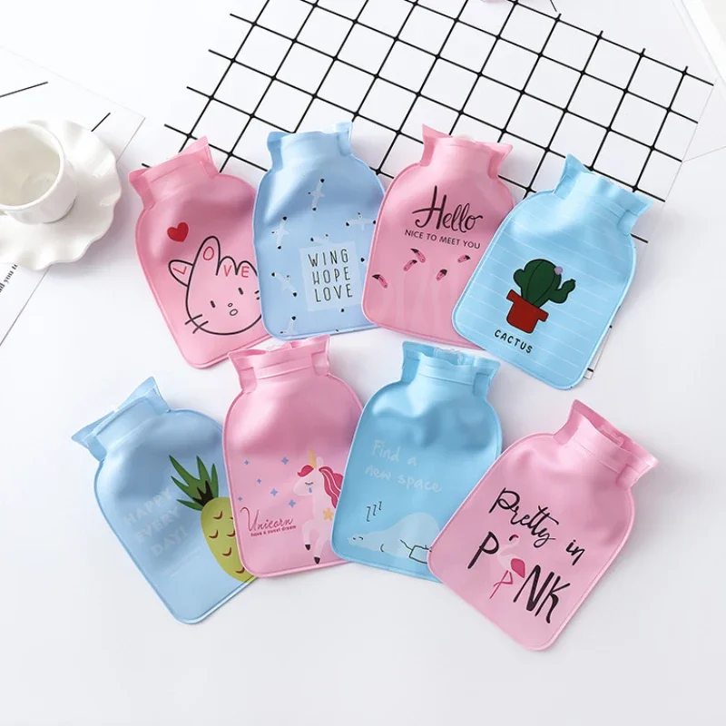 Cute Cartoon PVC Hot Water Bottle Creative Water Filling Hot Water Bag Hand Warmer Baby Student Cartoon Warm Baby Home Necessary