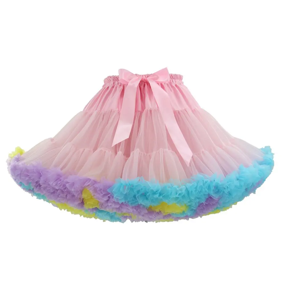 Jupon en mousseline de soie à taille élastique pour femme, tutu gonflé, jupe en tulle, sous-jupe de danse de ballet princesse